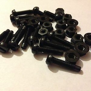 Number Plate Plastic Fixing Kit Black Bolts & Nuts